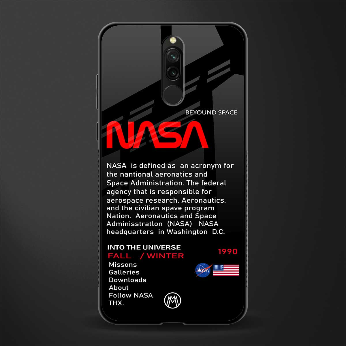 nasa project glass case for redmi 8 image