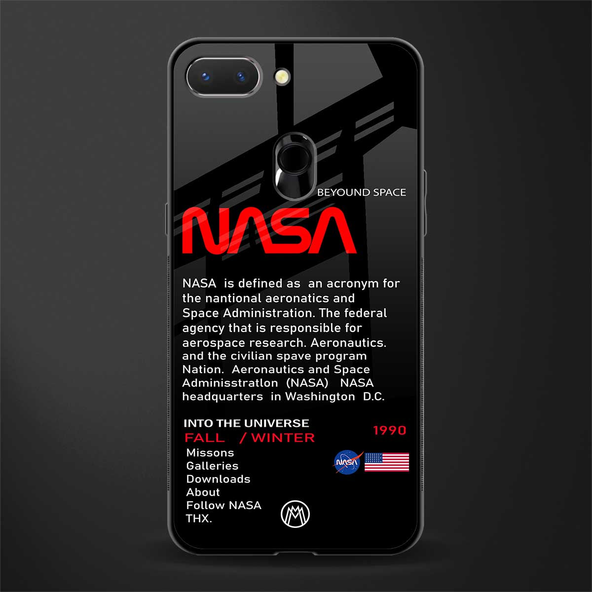 nasa project glass case for oppo a5 image