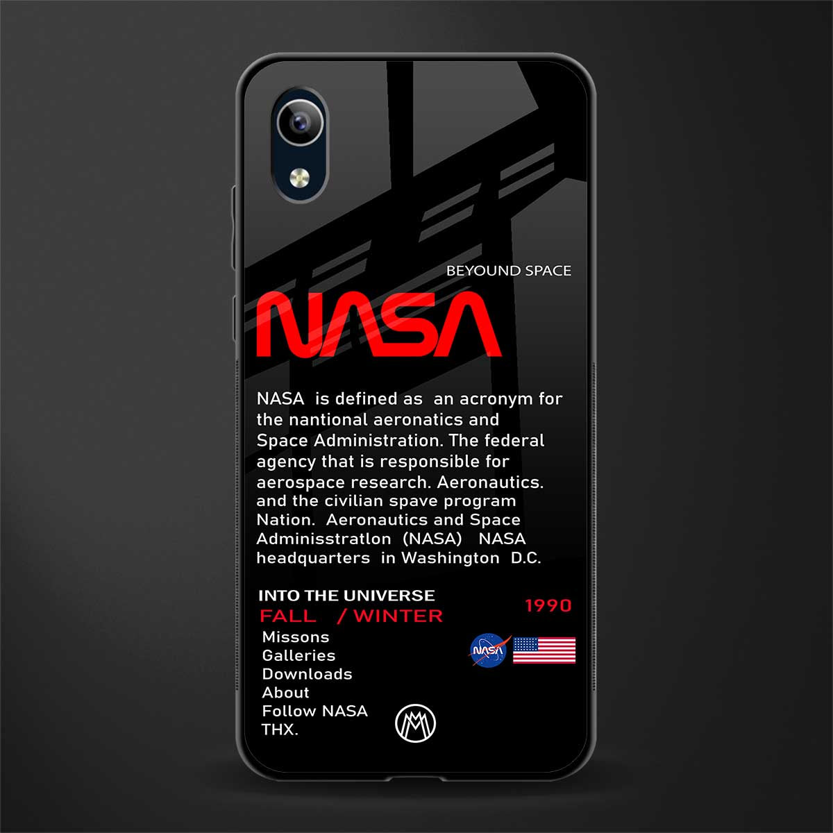 nasa project glass case for vivo y1s without fingerprint image