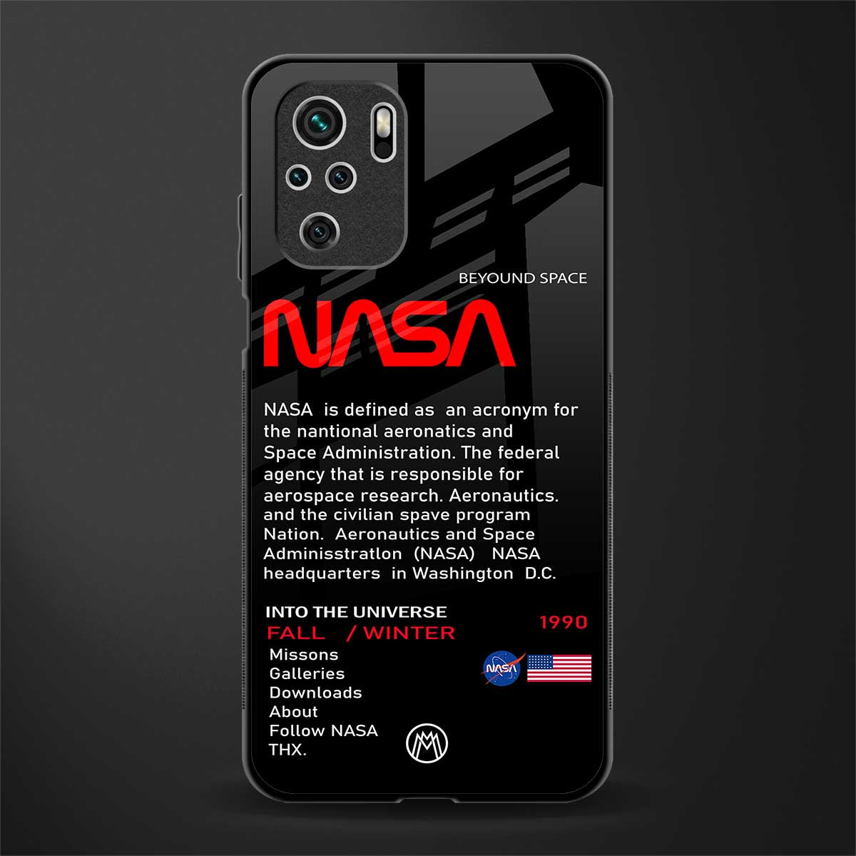 nasa project glass case for redmi note 10 image