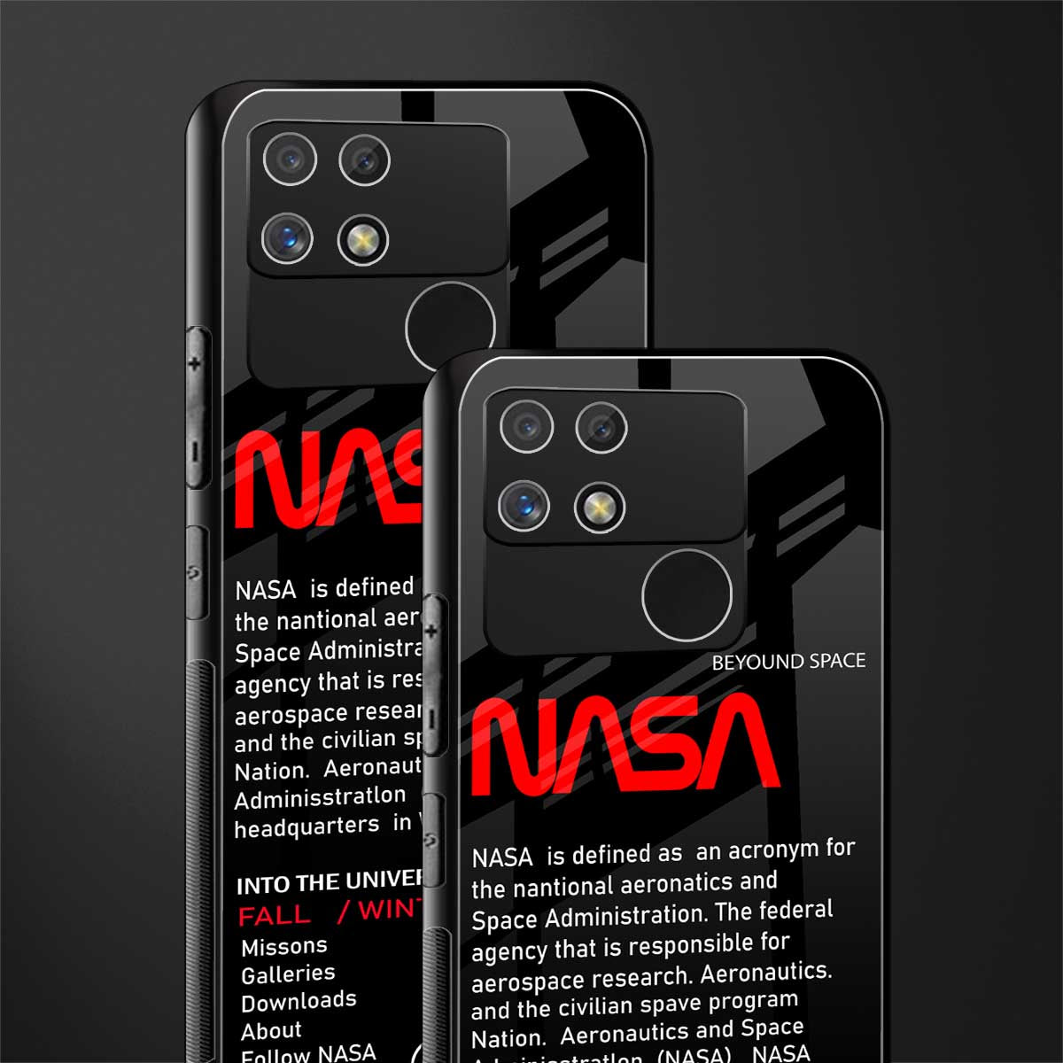 nasa project back phone cover | glass case for realme narzo 50a