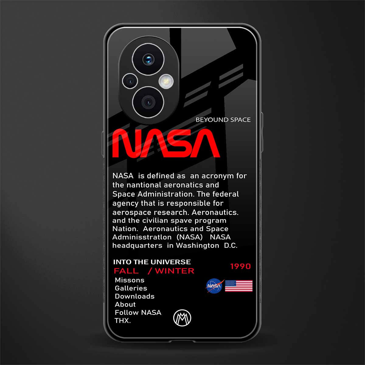 nasa project back phone cover | glass case for oppo f21 pro 5g