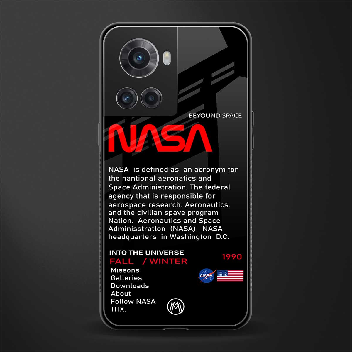 nasa project back phone cover | glass case for oneplus 10r 5g