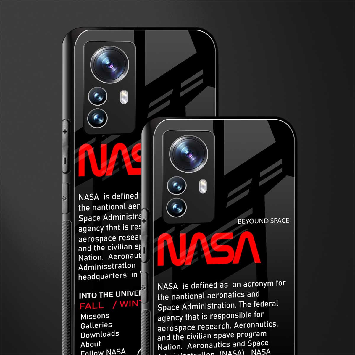 nasa project back phone cover | glass case for xiaomi 12 pro