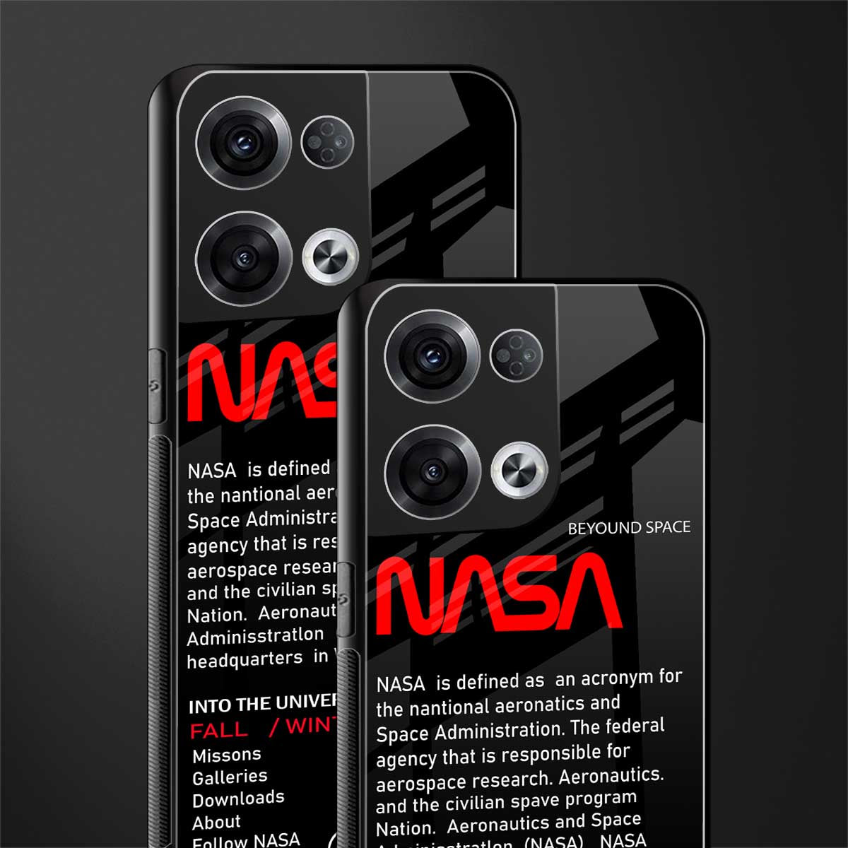 nasa project back phone cover | glass case for oppo reno 8
