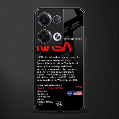 nasa project back phone cover | glass case for oppo reno 8