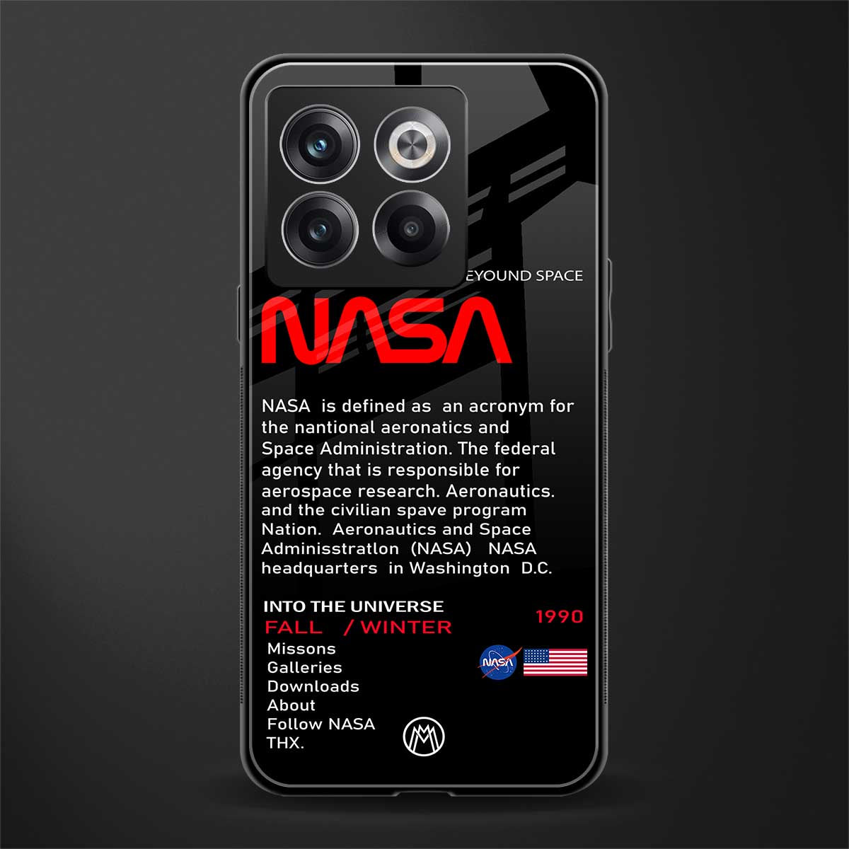nasa project back phone cover | glass case for oneplus 10t