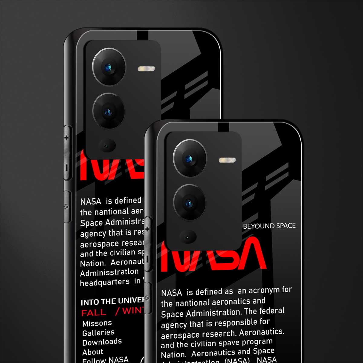 nasa project back phone cover | glass case for vivo v25 pro 5g