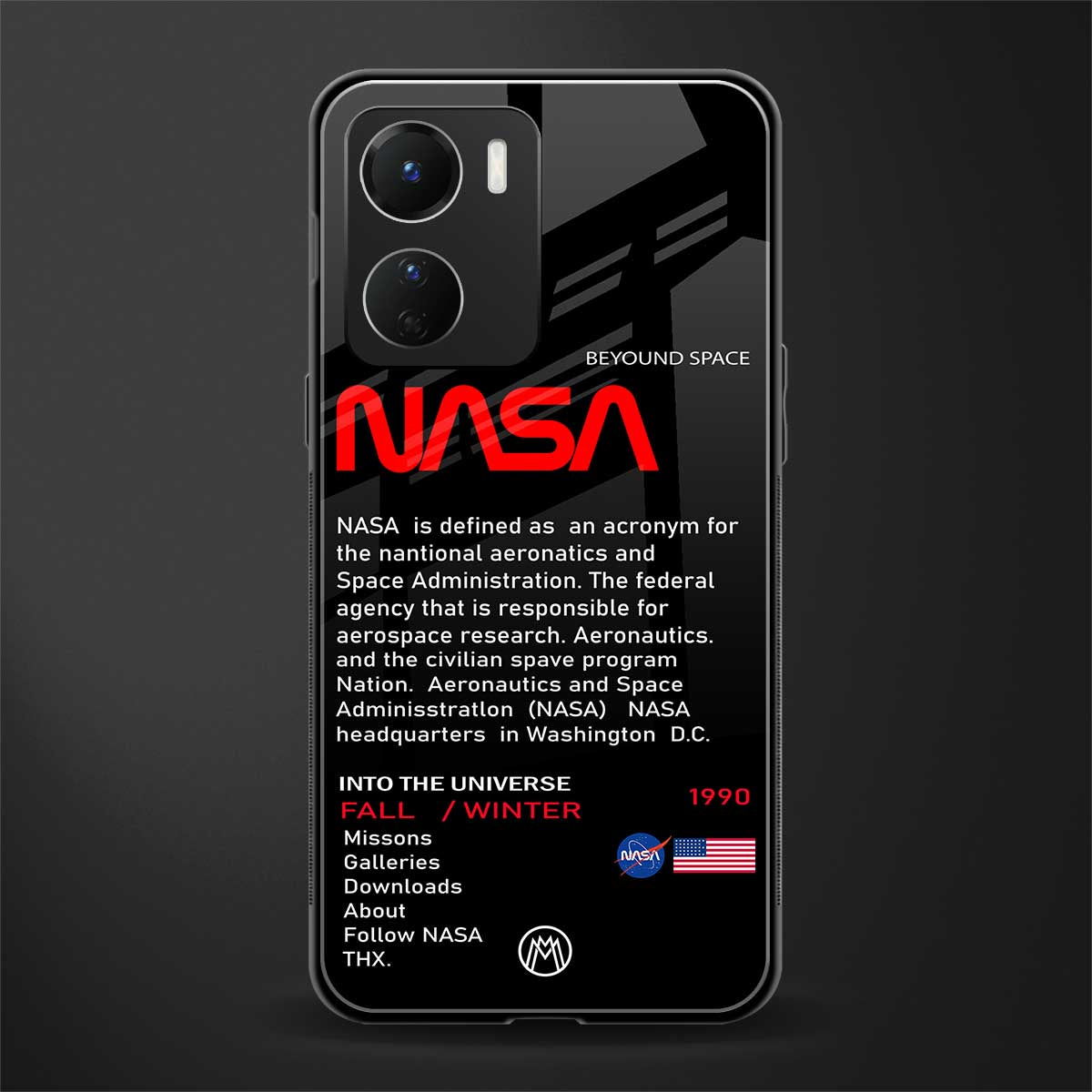 nasa project back phone cover | glass case for vivo y16