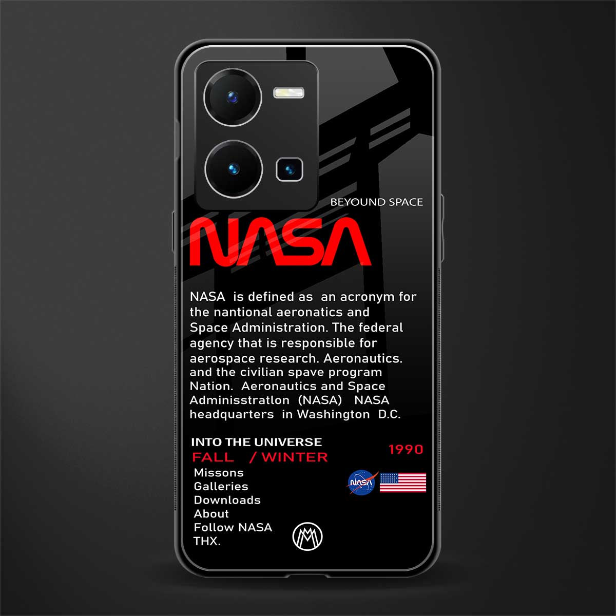 nasa project back phone cover | glass case for vivo y35 4g