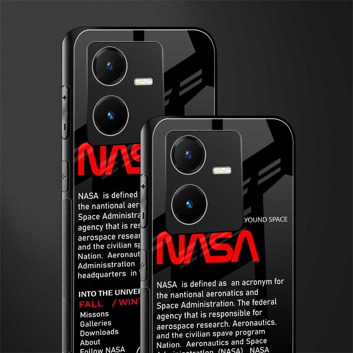 nasa project back phone cover | glass case for vivo y22