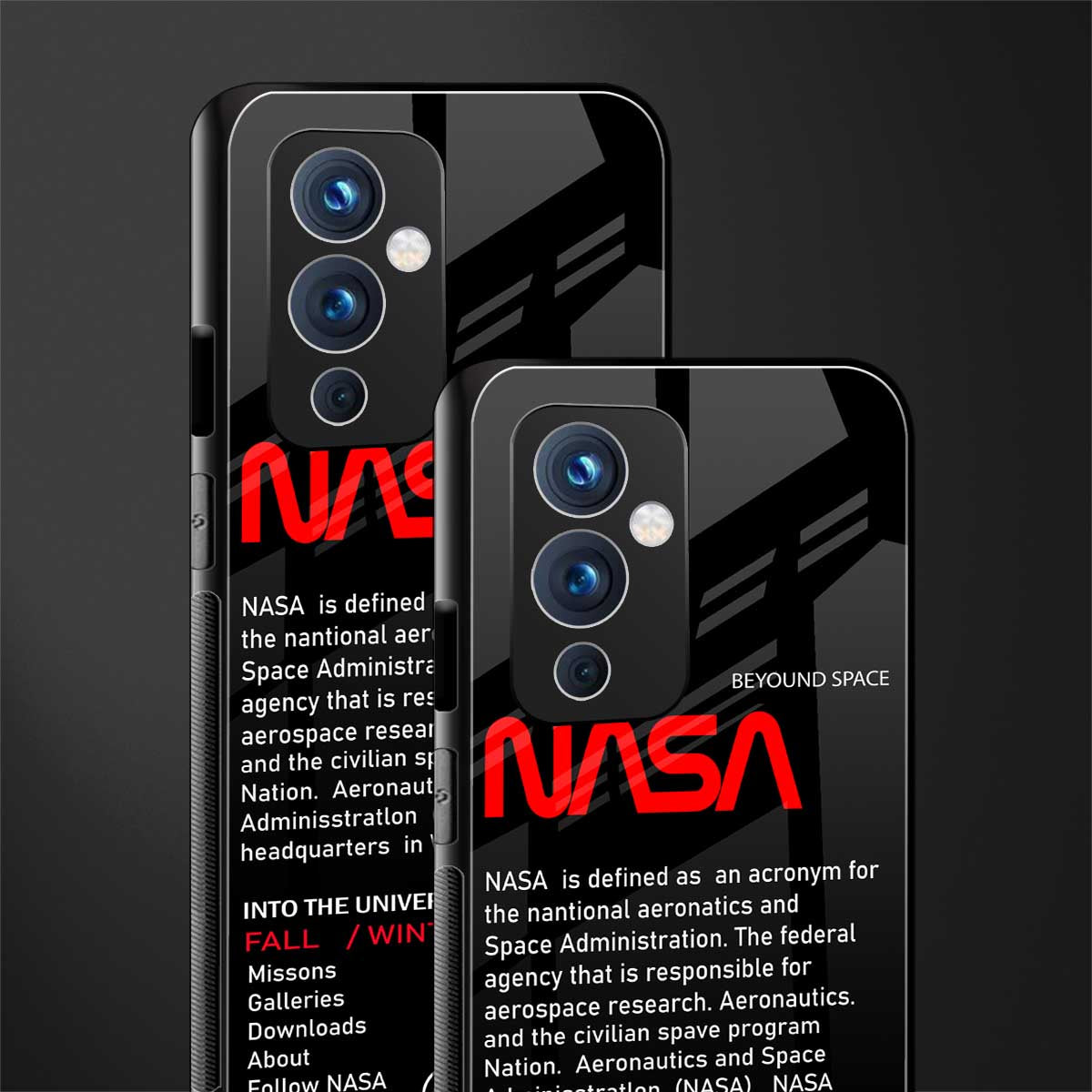nasa project back phone cover | glass case for oneplus 9