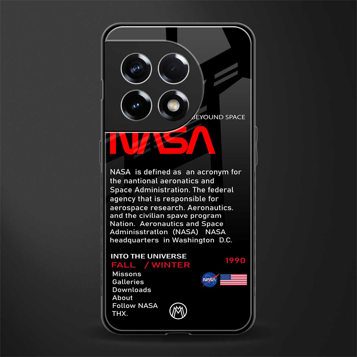 nasa project back phone cover | glass case for oneplus 11r