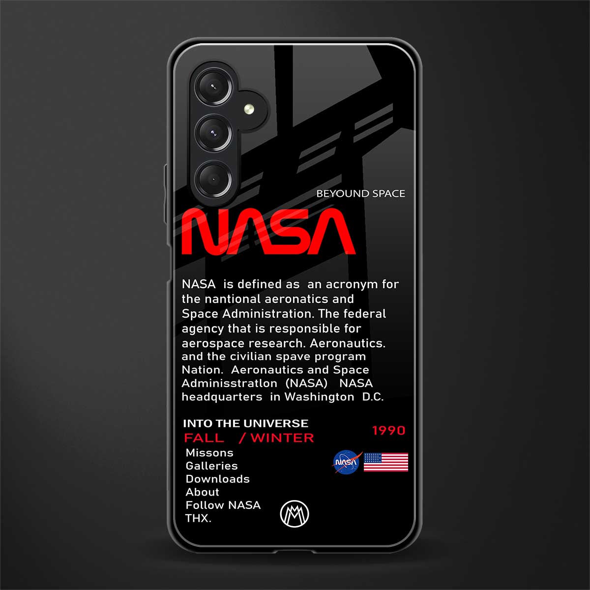 nasa project back phone cover | glass case for samsun galaxy a24 4g