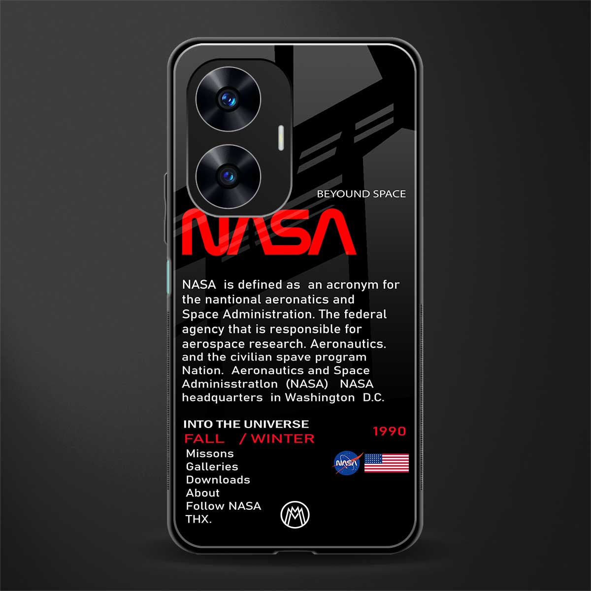 nasa project back phone cover | glass case for realme c55