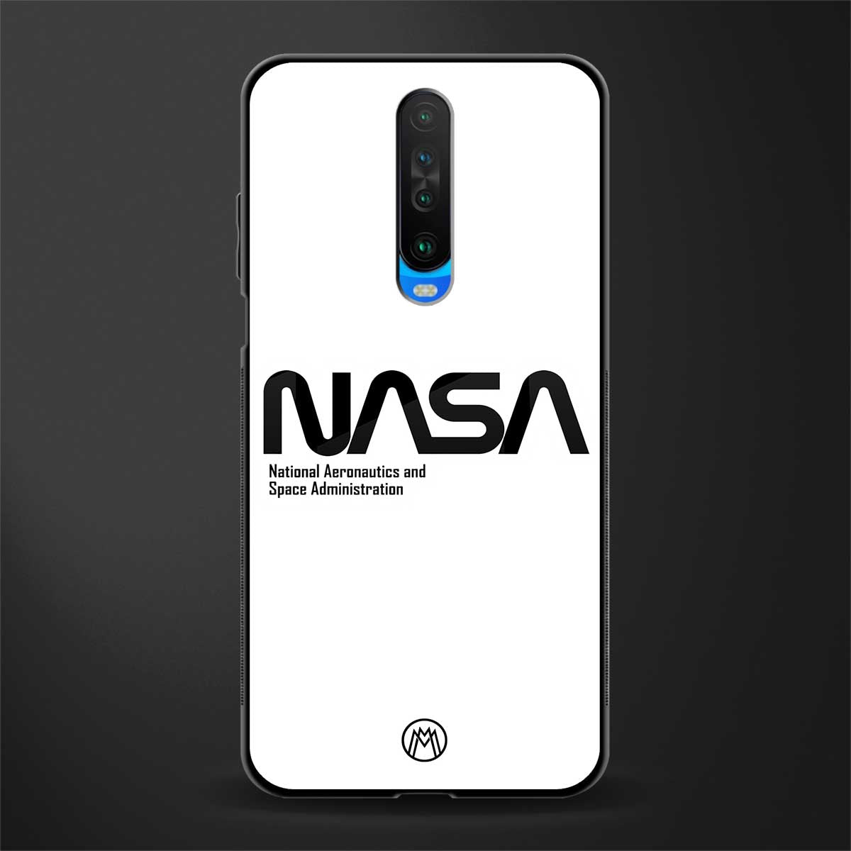 nasa white glass case for poco x2 image