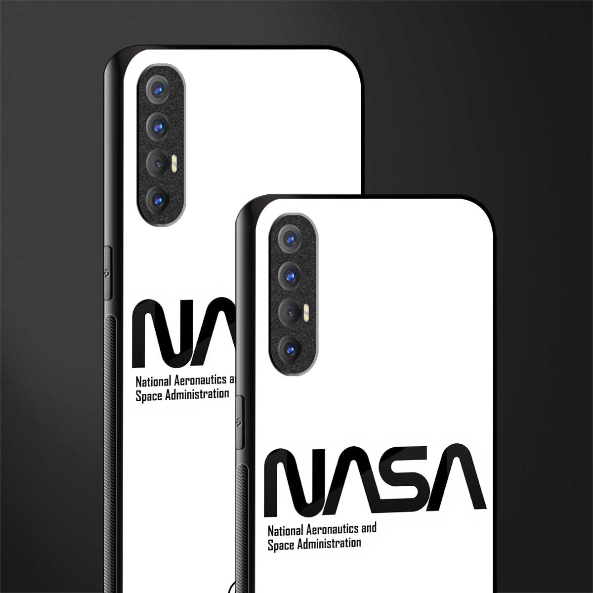 nasa white glass case for oppo reno 3 pro image-2