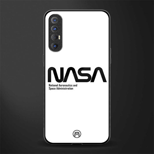 nasa white glass case for oppo reno 3 pro image