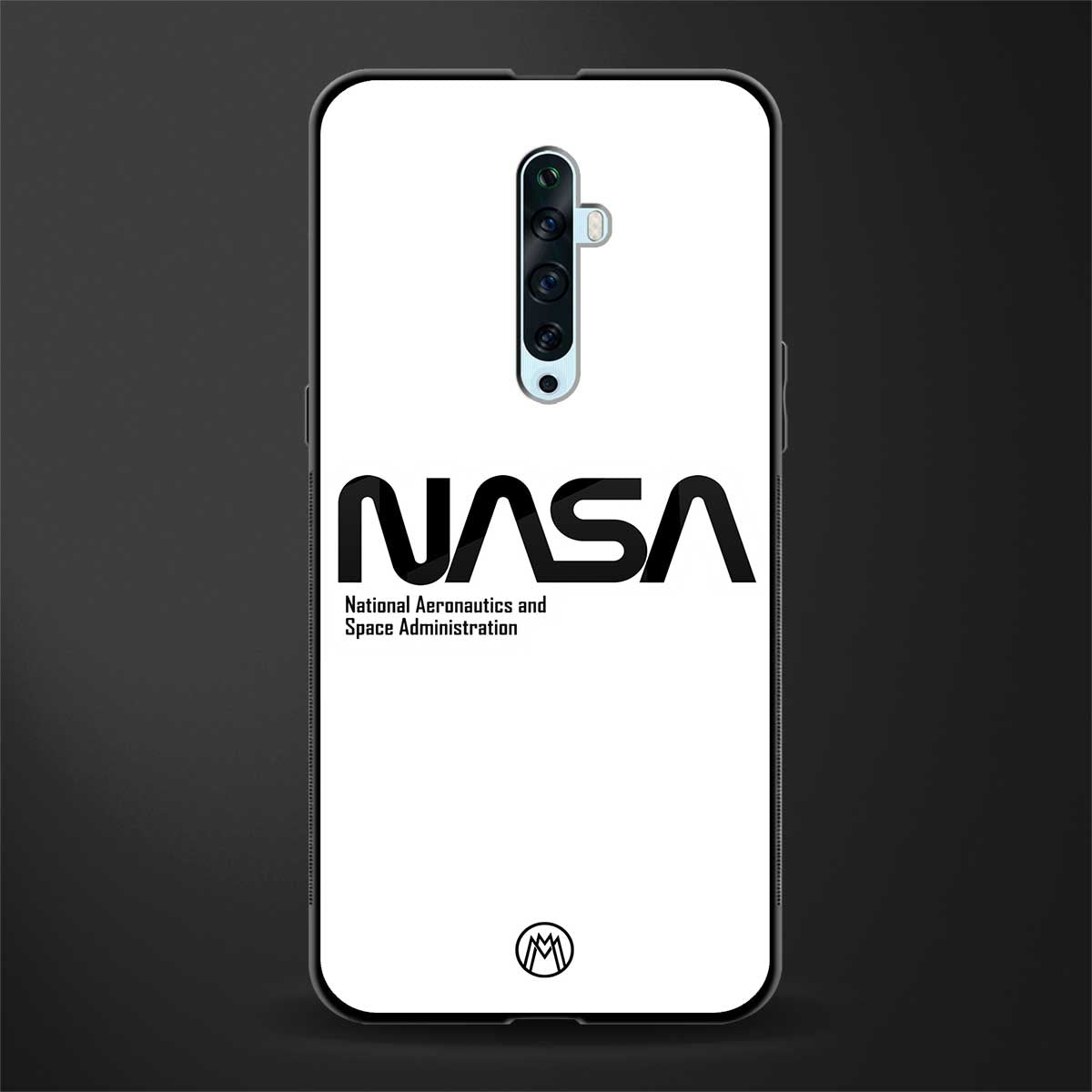 nasa white glass case for oppo reno 2z image