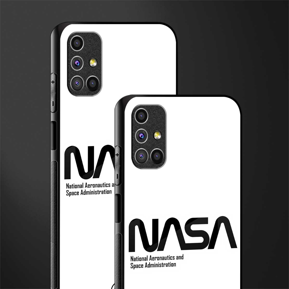nasa white glass case for samsung galaxy m31s image-2