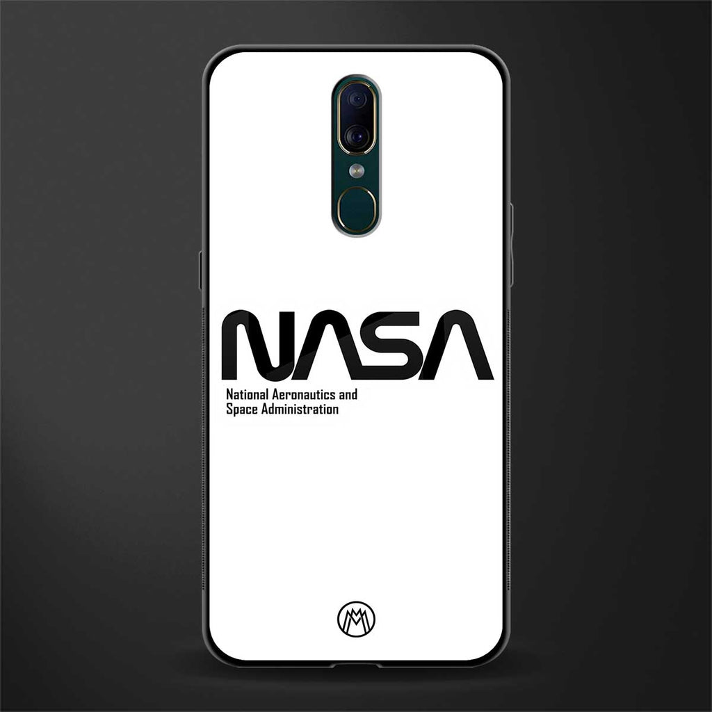 nasa white glass case for oppo a9 image