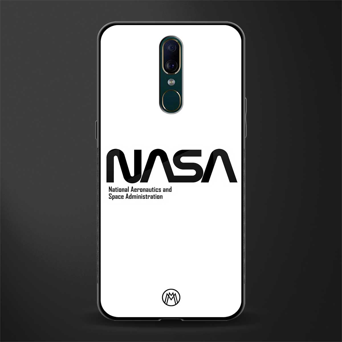 nasa white glass case for oppo a9 image