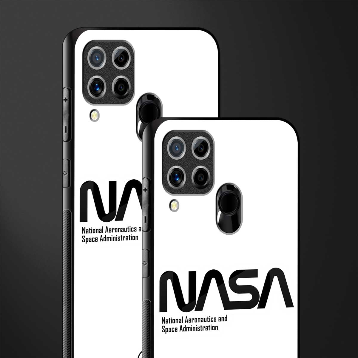 nasa white glass case for realme c15 image-2