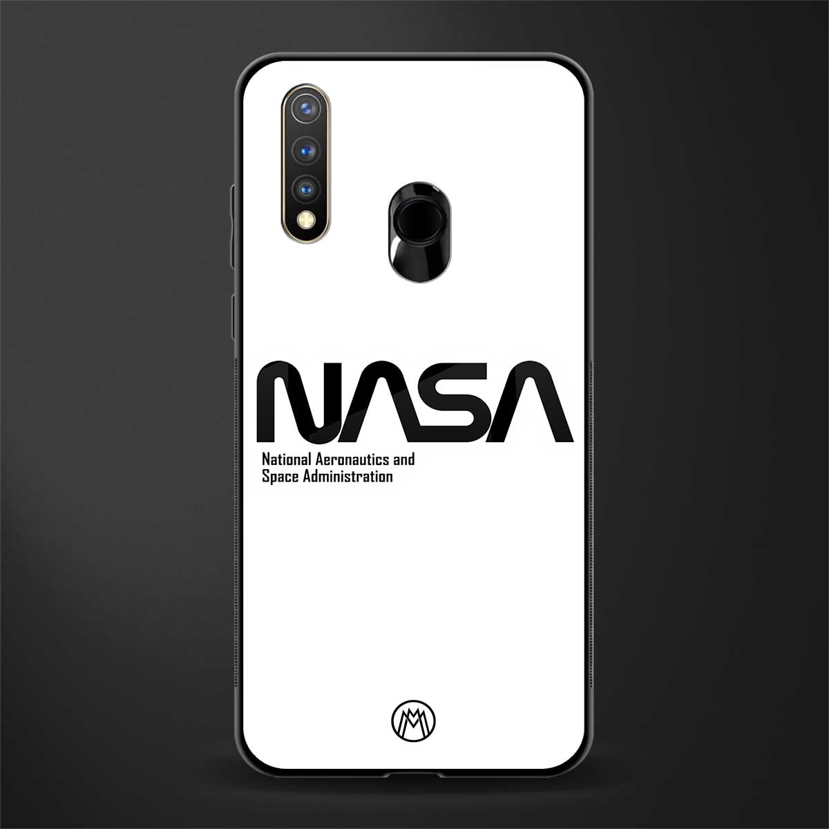 nasa white glass case for vivo u20 image