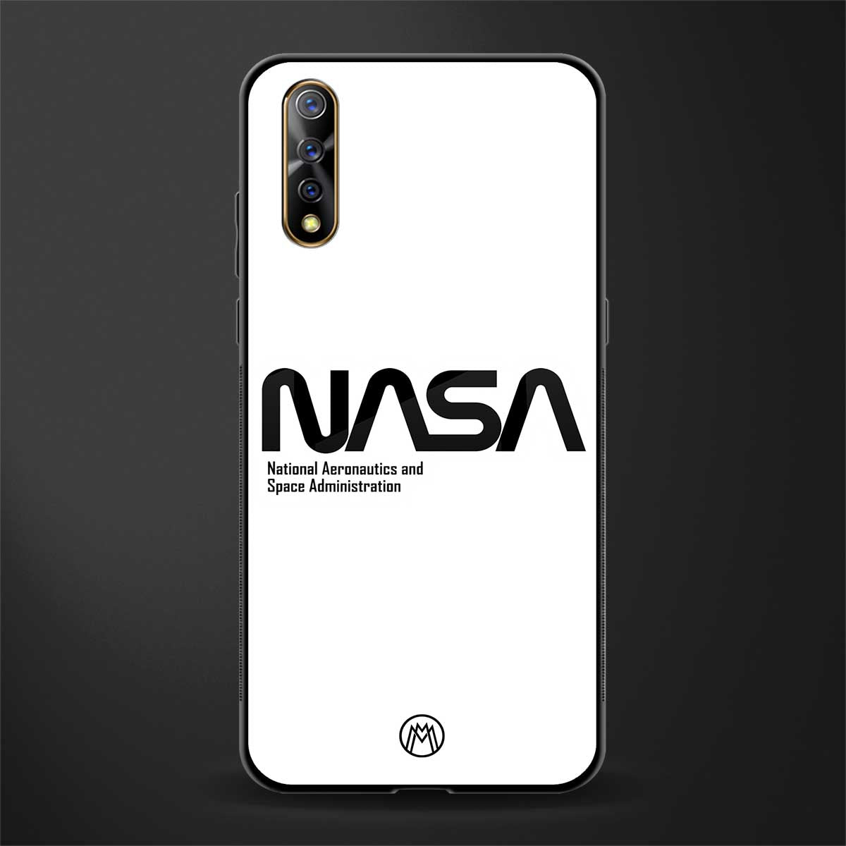 nasa white glass case for vivo s1 image