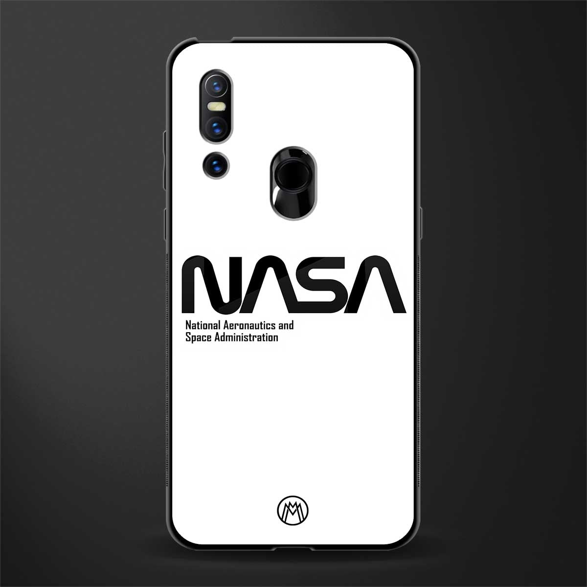 nasa white glass case for vivo v15 image