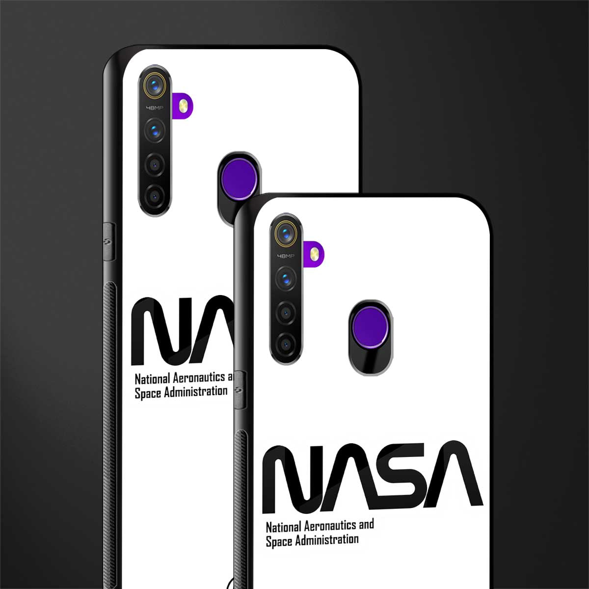 nasa white glass case for realme 5 image-2