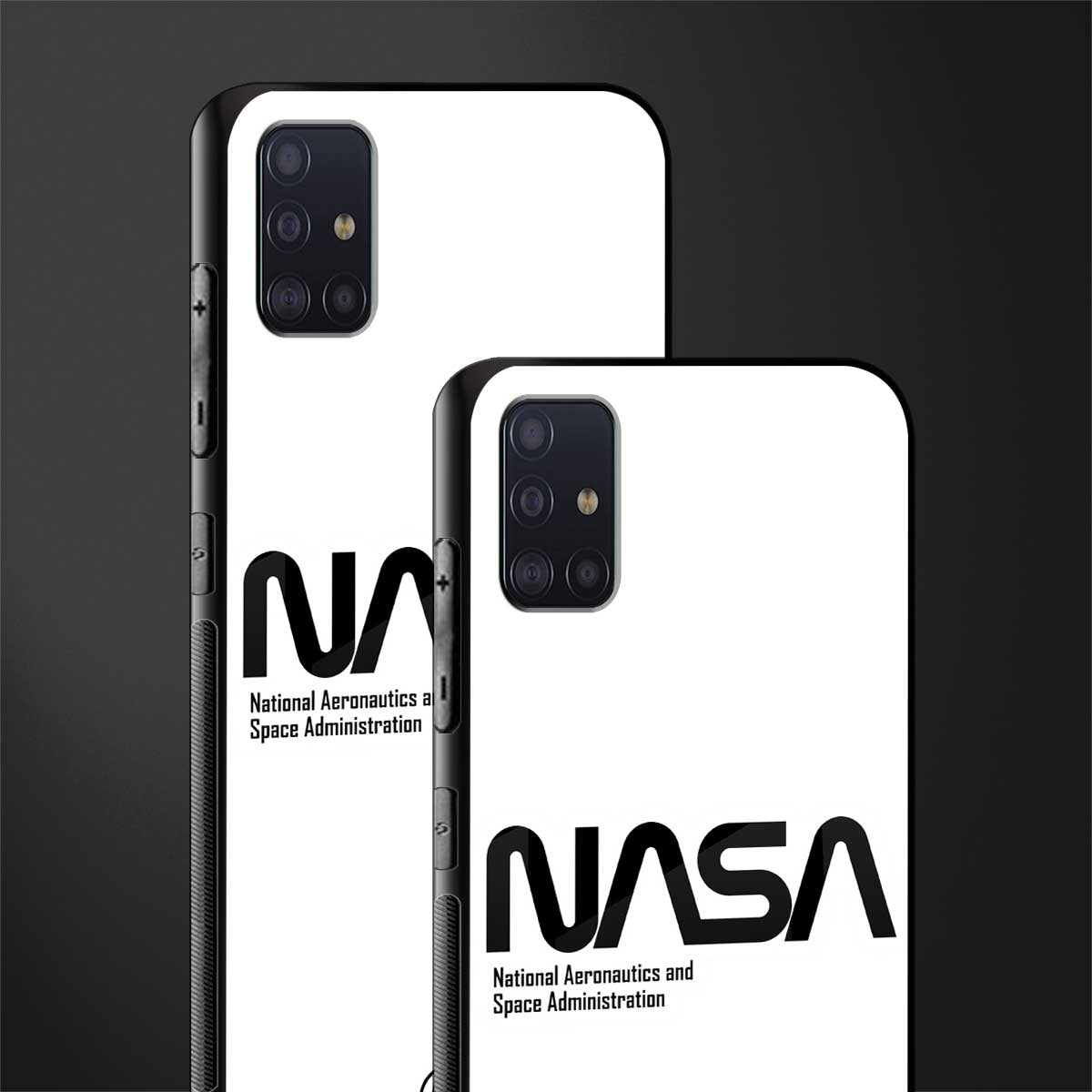 nasa white glass case for samsung galaxy a71 image-2