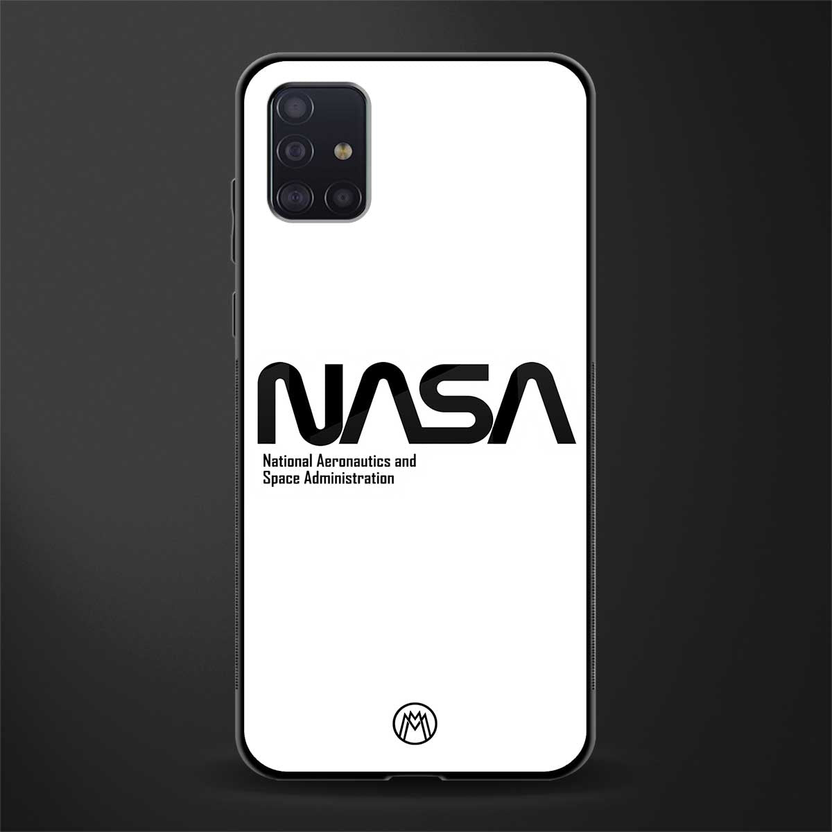 nasa white glass case for samsung galaxy a71 image