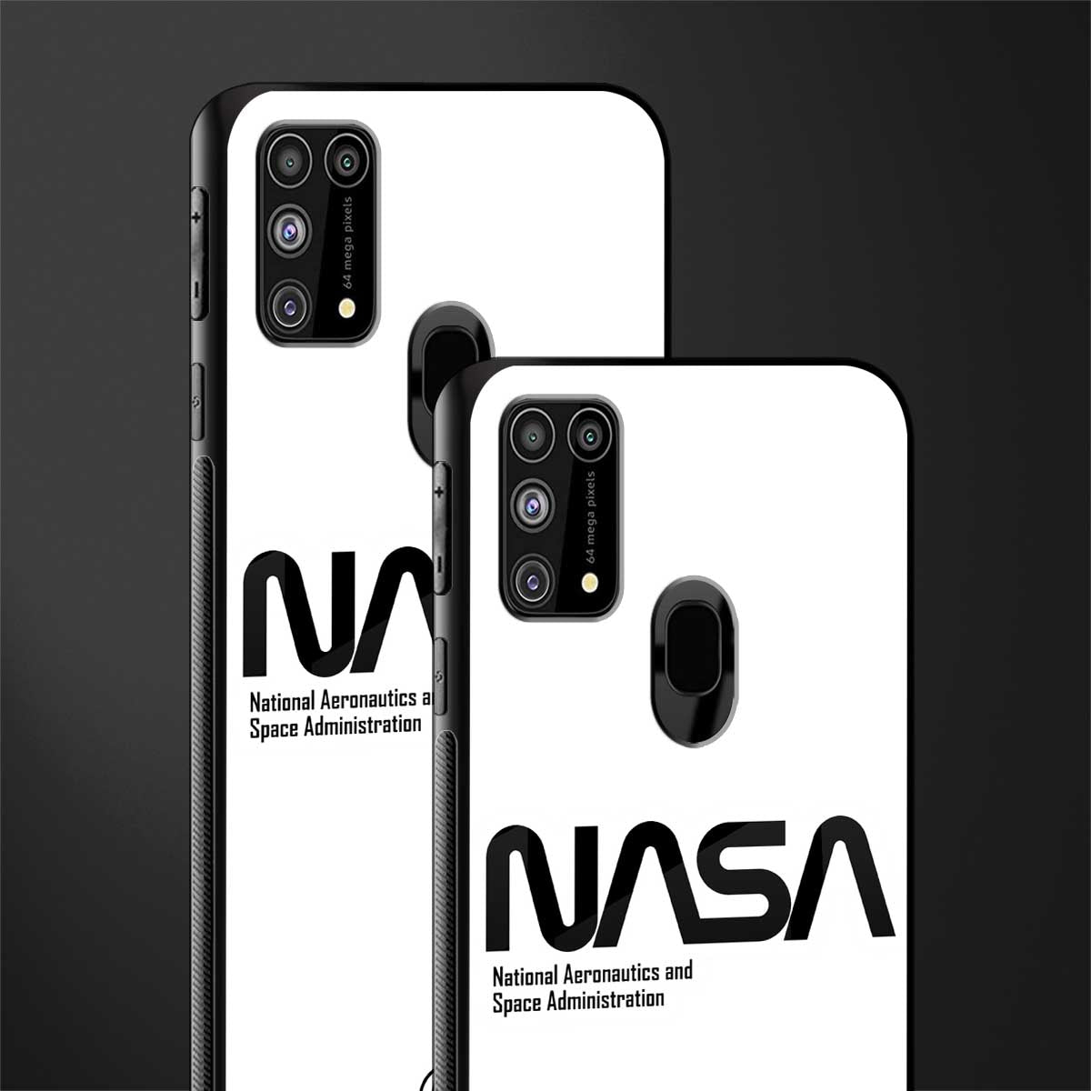 nasa white glass case for samsung galaxy f41 image-2
