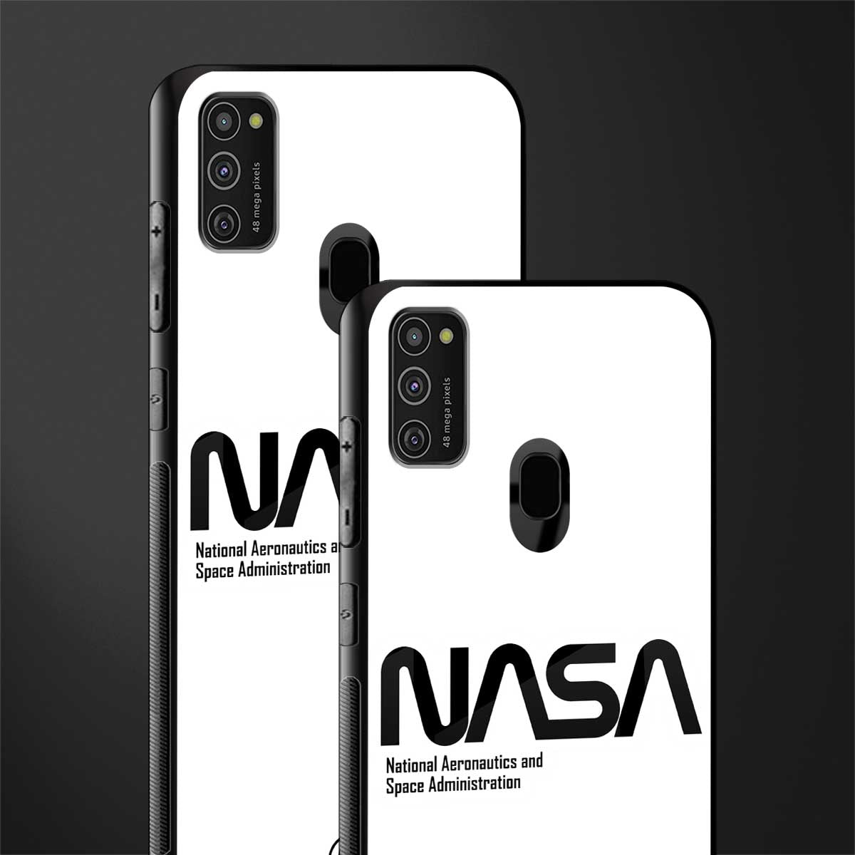 nasa white glass case for samsung galaxy m21 image-2
