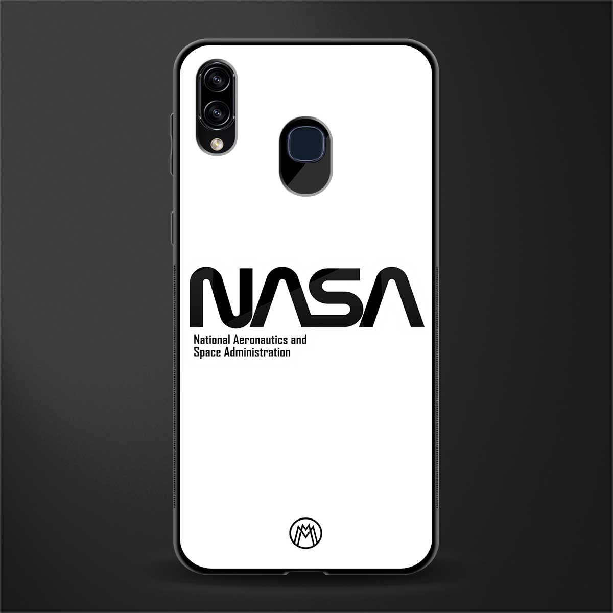 nasa white glass case for samsung galaxy a20 image