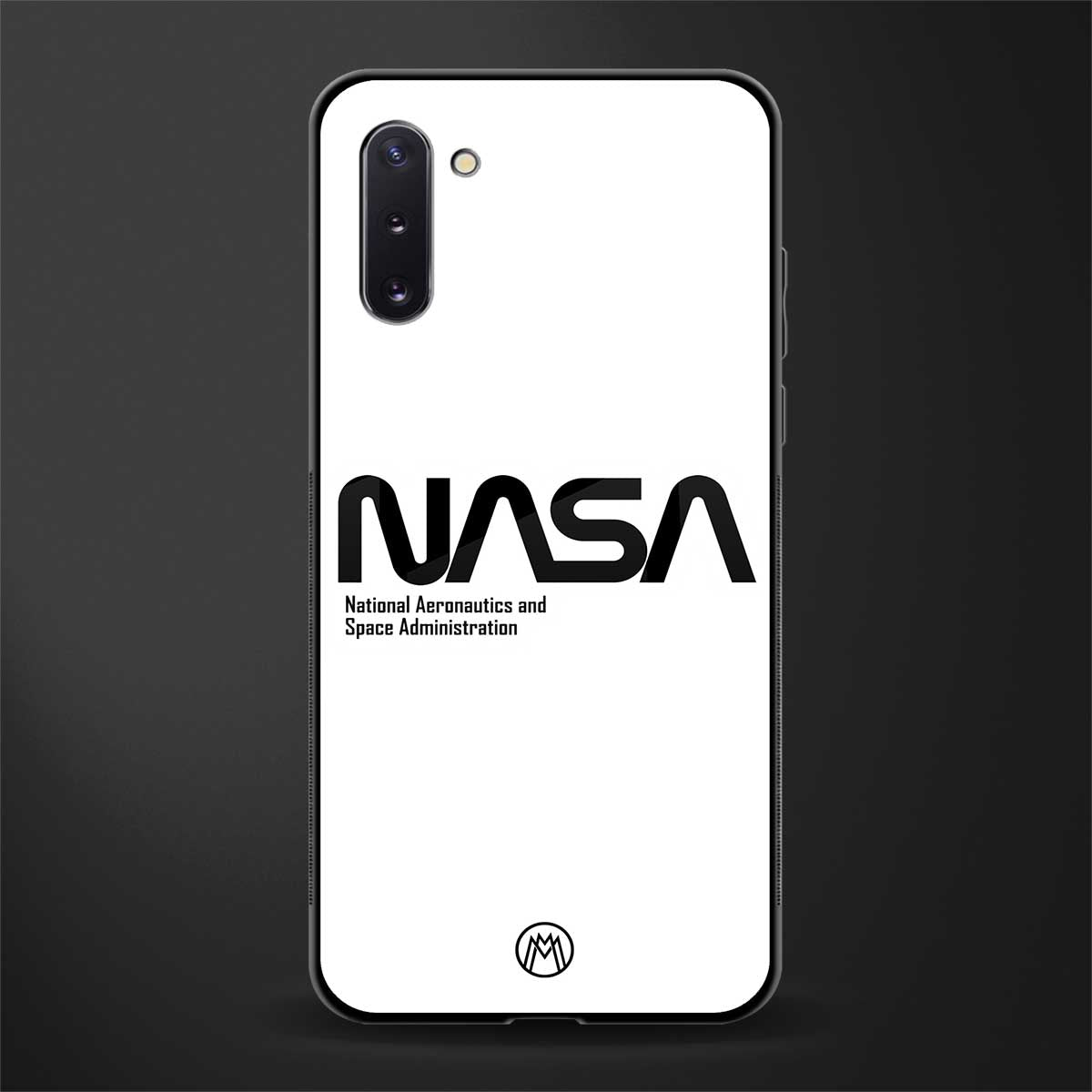 nasa white glass case for samsung galaxy note 10 image