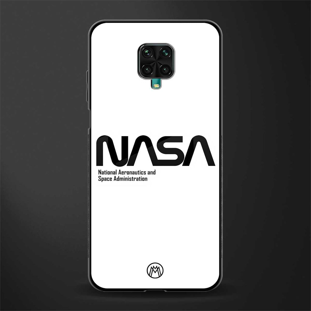 nasa white glass case for redmi note 9 pro image
