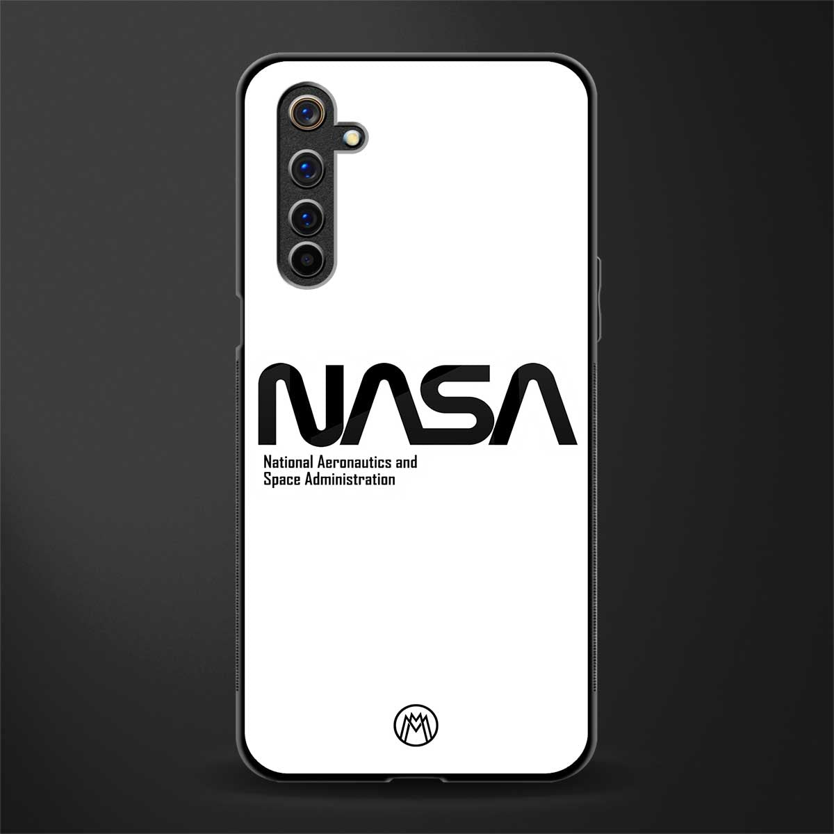nasa white glass case for realme 6 pro image