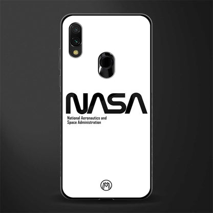 nasa white glass case for redmi 7redmi y3 image