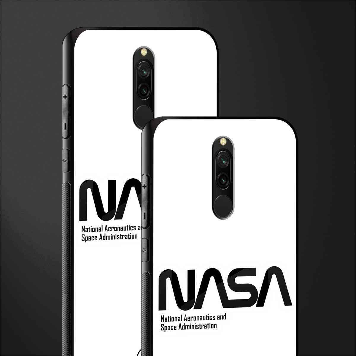 nasa white glass case for redmi 8 image-2