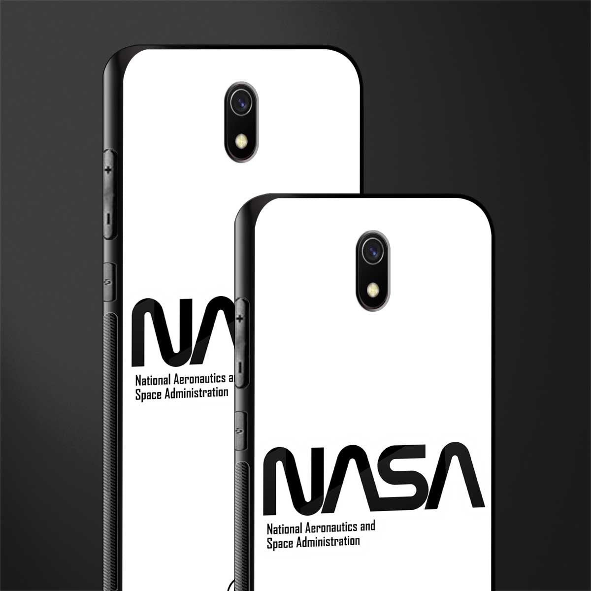 nasa white glass case for redmi 8a image-2