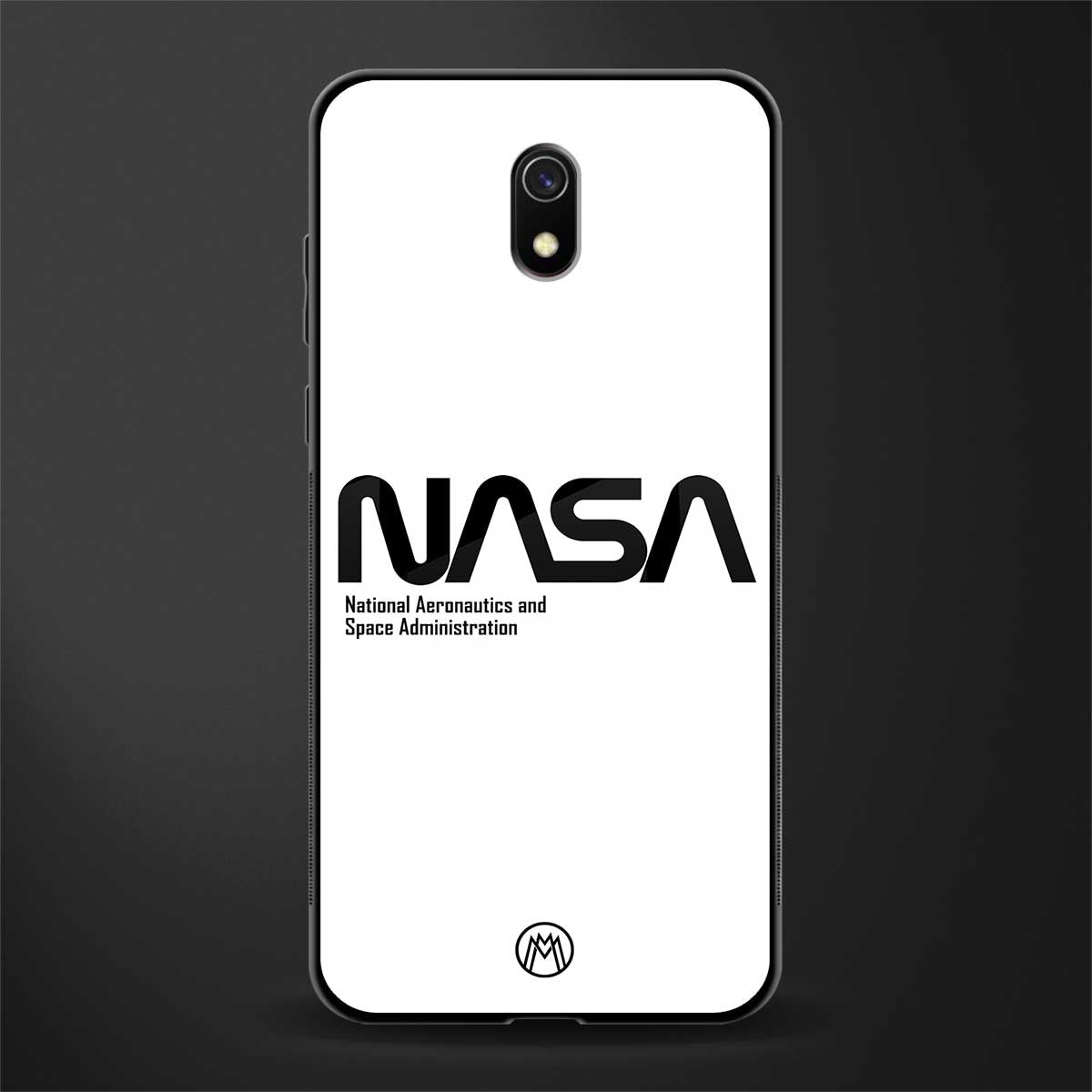 nasa white glass case for redmi 8a image