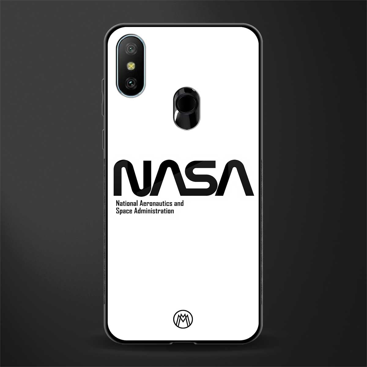 nasa white glass case for redmi 6 pro image