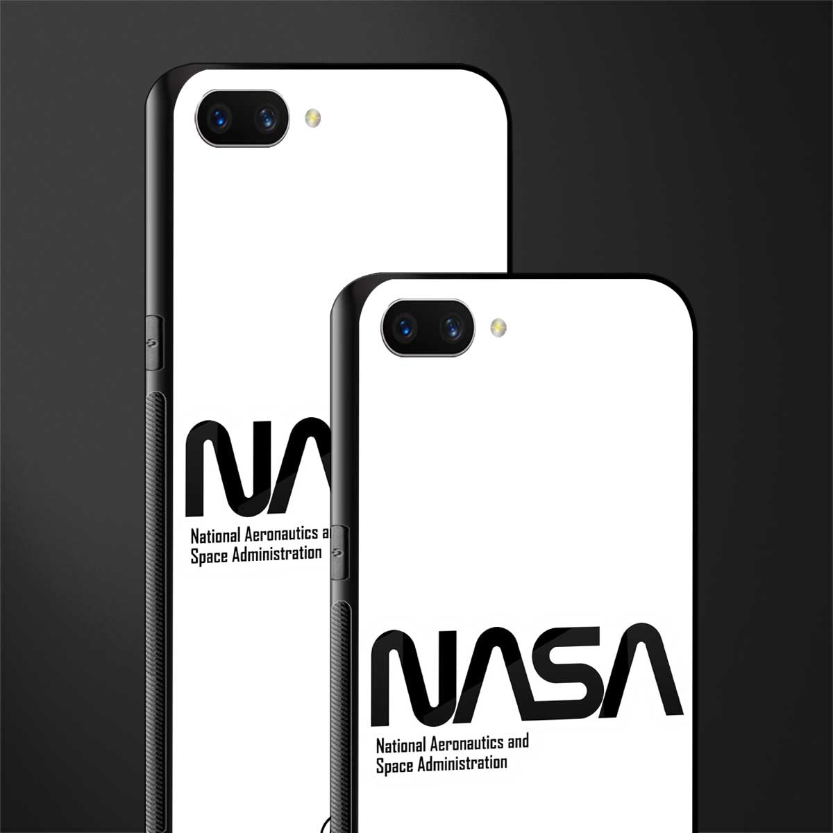 nasa white glass case for oppo a3s image-2