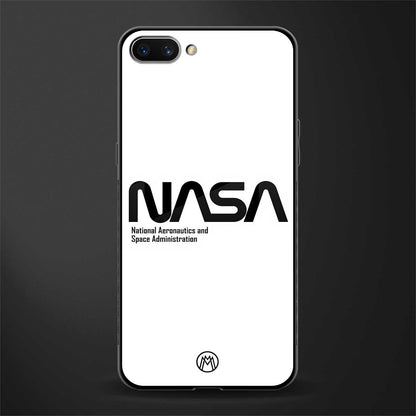 nasa white glass case for oppo a3s image