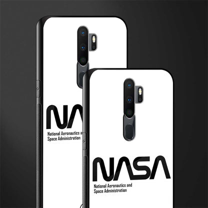 nasa white glass case for oppo a5 2020 image-2