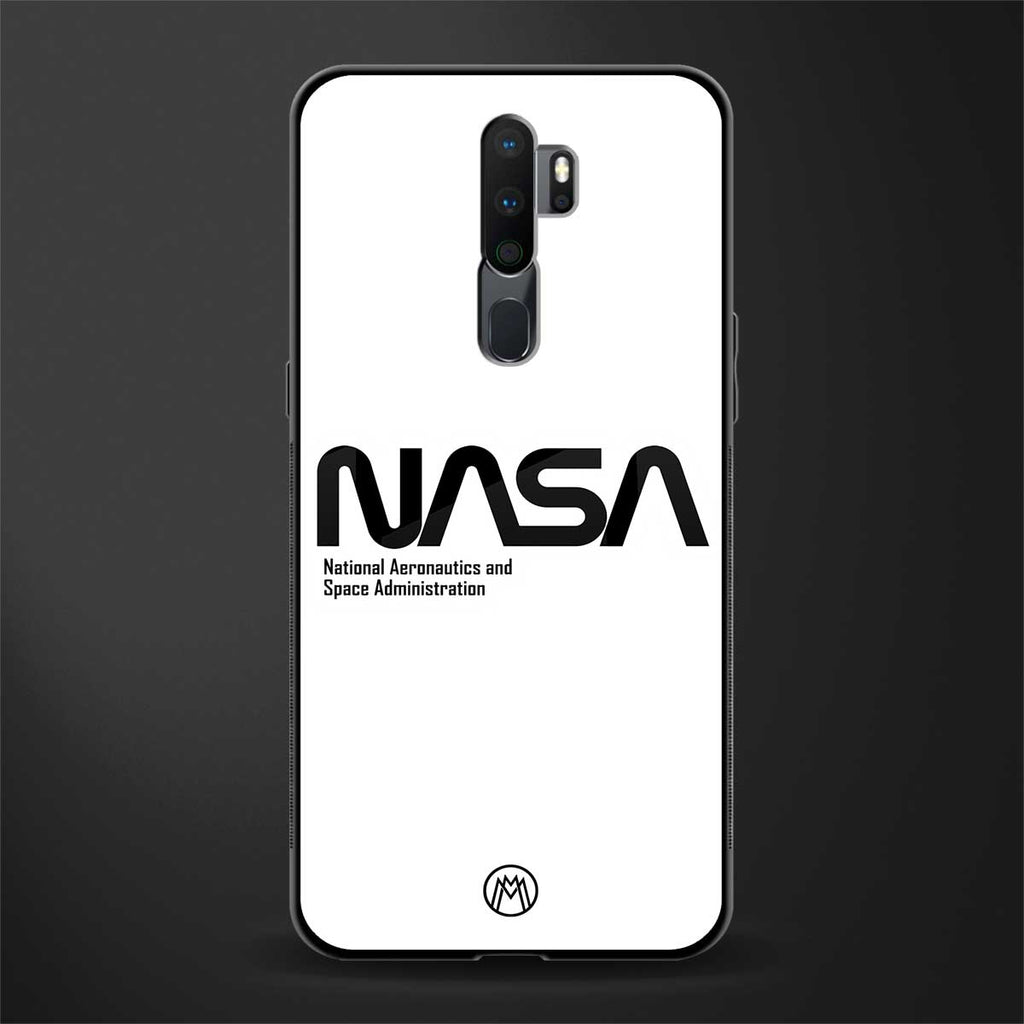 nasa white glass case for oppo a9 2020 image