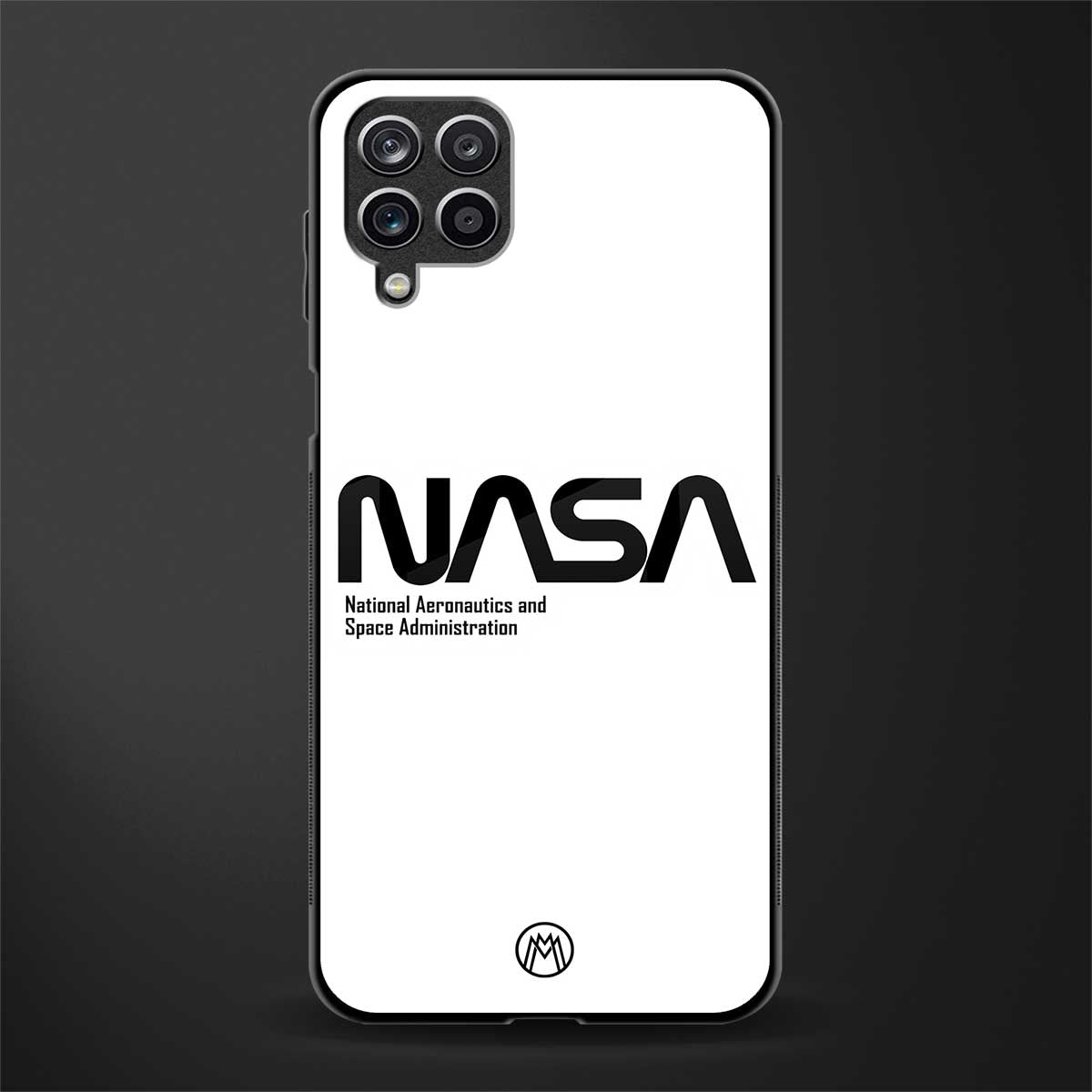 nasa white back phone cover | glass case for samsung galaxy a22 4g