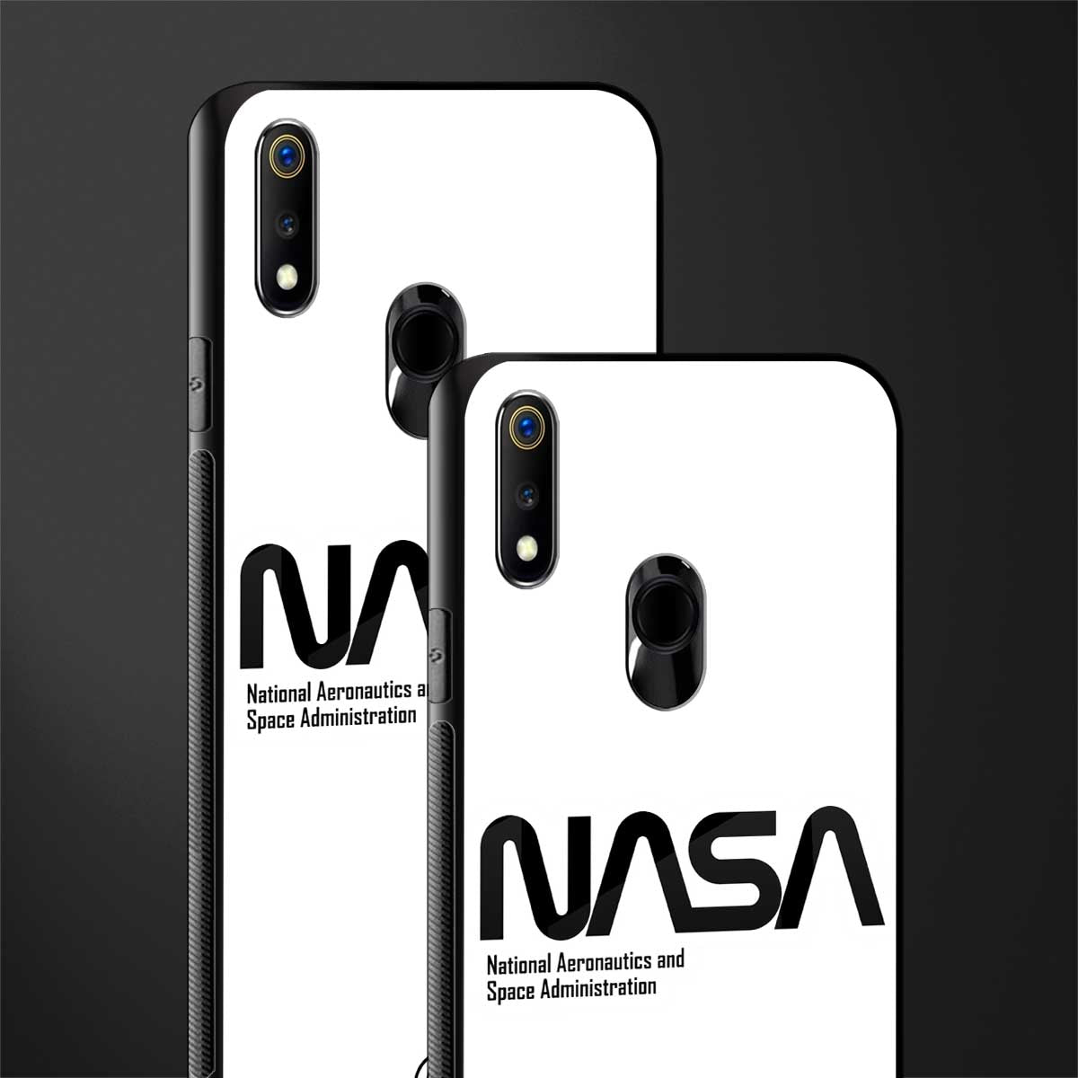 nasa white glass case for realme 3 pro image-2